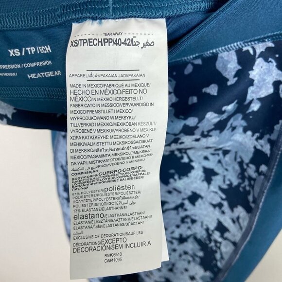 Under Armour HeatGear Printed Capri Leggings Blue Size XS Yoga Run Fitness Pant - Picture 3 of 7